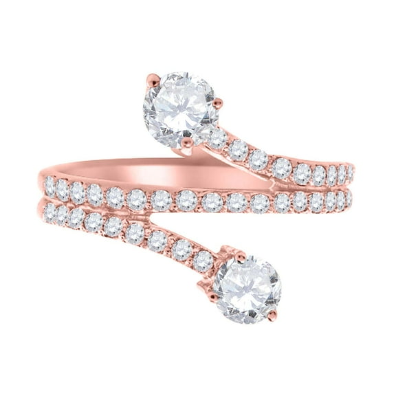 Aonejewelry 0.65 Ct. Twt Diamond Engagement Fashion Ring Crafted In 14k Solid Rose Gold