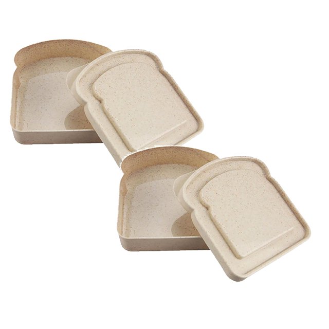 Oleegame 2PC Produce Storage Fiber Portable Lunch Box Sandwich Box Large Capacity Bento Box