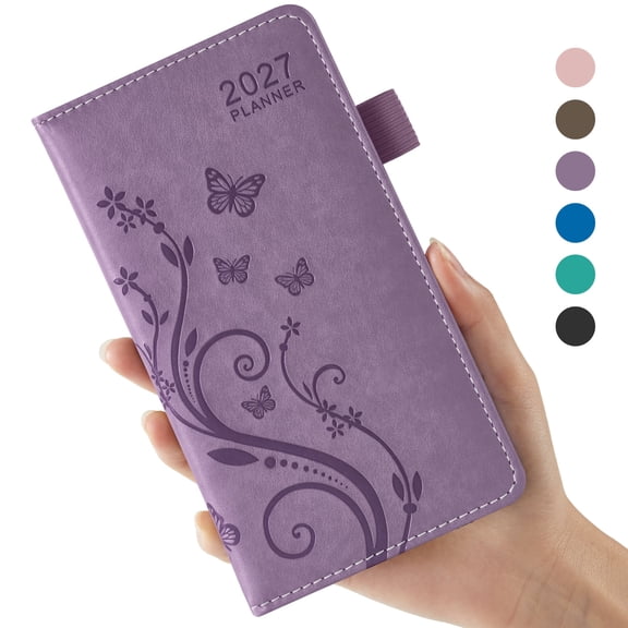 ROBCURSE 2027 Pocket Planner, January 2027 - December 2027 Weekly and Monthly Planner, Calendar Book for Purse, with Monthly Tabs, Pocket, 3.8" X 7", A6 Small Planner for Planning and Organizing