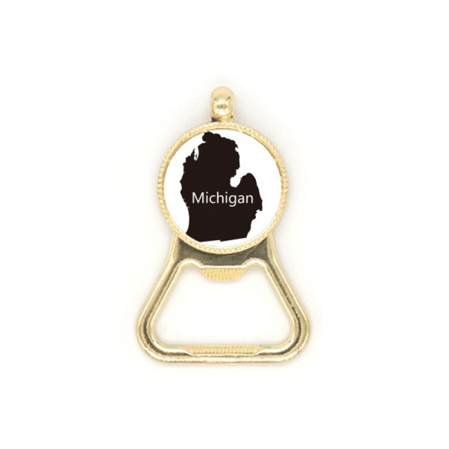 Michigan America USA Map Outline Beer Bottle Cap Opener Stainless Steel Key Chain