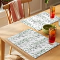 thumbnail image 4 of Green Grey Botanical Placemats Set of 8 Spring Floral Summer Farmhouse Place Mats Indoor Wipeable Table Mats Washable Cloth Dining Table Placemats for Kitchen Holiday Party Home Decor 13x19 Inch, 4 of 9