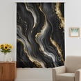 thumbnail image 3 of Black Gold Marble Sheer Curtains 96 Inches Long, Luxury Modern Abstract Art Light Filering Curtains, Privacy Drapes Simi Floor to Veiling Curtain for Living Room Bedroom Large Window Treatment, 3 of 9