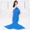 thumbnail image 5 of Manta de cola de sirena para usar, 140 x 70 cm, azul, cálida manta para todas las estaciones, sofá, edredón, sala de estar, saco de dormir para niños, escamas de pescado, 5 of 5