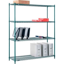 

Nexel Poly-Green 4 Tier Wire Shelving Starter Unit 60 W x 14 D x 74 H