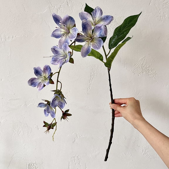 XmhyTop Artificial Blue flower - 2 Pcs Realistic Silk Cloth Flowers, 31.5*31.5 Inch, Plastic & Iron Wire Stems, Lifelike Artificial Flowers for Decoration
