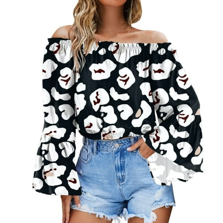 

YOHOME Women s Casual Fashion Printed One Shoulder Flared L