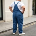 thumbnail image 6 of VBVC Men's Plus Adjustable Denim Bib Overalls with Pockets , Casual Workwear Jean Overalls For Men, Blue , L-5XL, 6 of 6