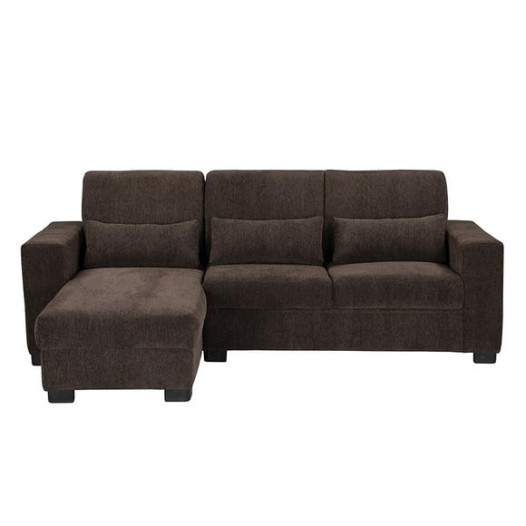 Sofá Love Chaise Izquierdo en L Eros 3 Plazas Chocolate para Sala