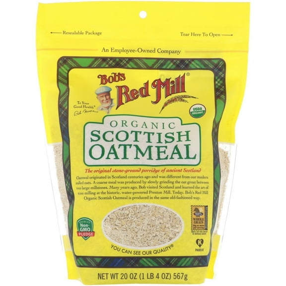 Bob's Red Mill Organic Scottish Oatmeal 20 oz Pack of 4