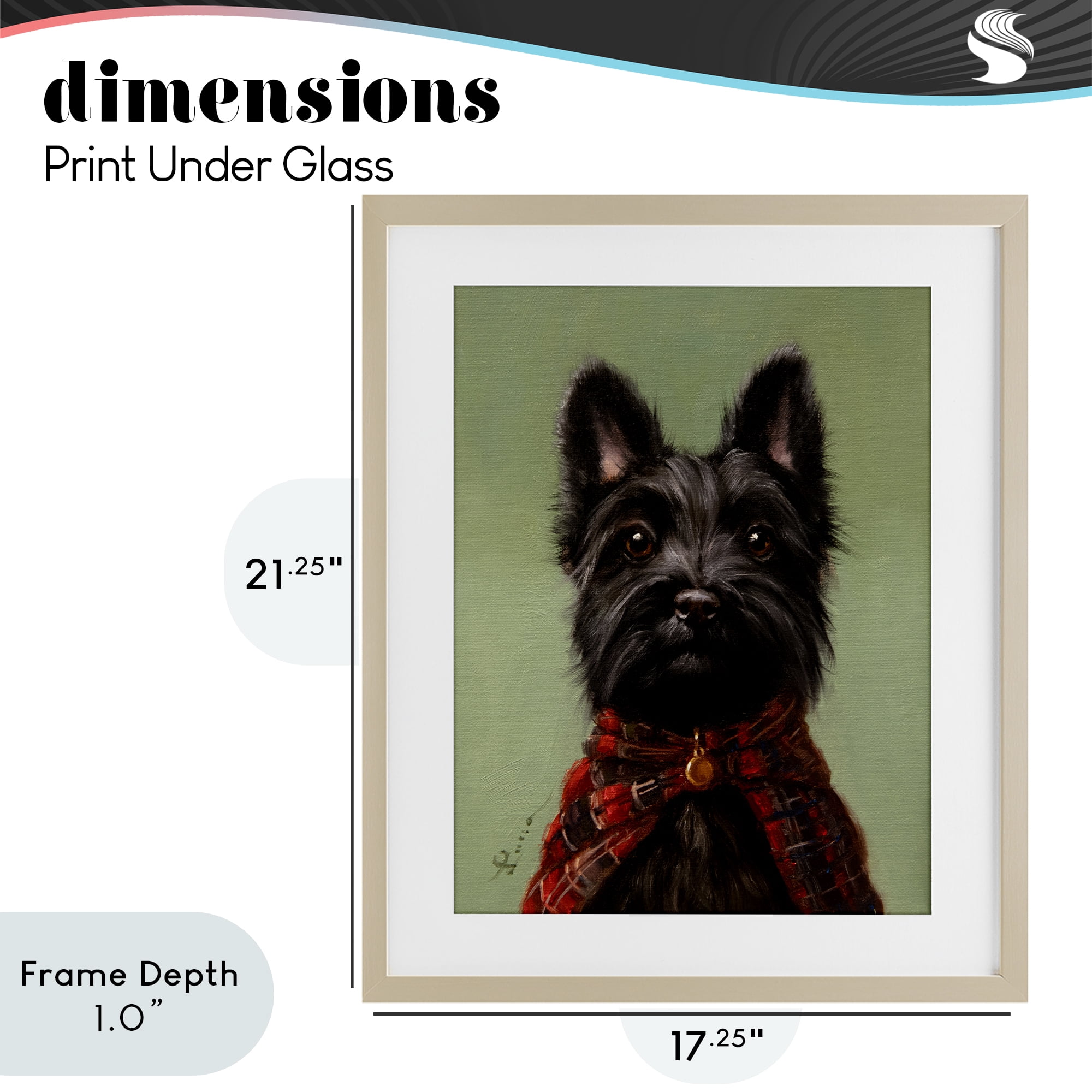 Stupell Industries The Scot Scottish Terrier Birch Framed Print Under Glass, design by Lucia Heffernan