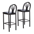 thumbnail image 3 of Linon Tomshire 31" Metal Bar Stools, Black Finish with Black Faux Leather, Set of 2, 3 of 14
