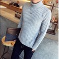 thumbnail image 3 of Suéter de invierno de color sólido con cuello alto torcido Suéter de punto para hombre Suéter de estilo coreano para adolescentes Suéter de cuello alto torcido de ocho, 3 of 5