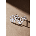 thumbnail image 3 of SilverCloseOut Dainty Peace Sign Sterling Silver Teens Earrings, 3 of 7