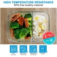 thumbnail image 5 of 5 Pack 36oz Food Storage Containers 2 Compartments Glass Meal Prep Containers with Lid Lunch Containers for Adult Food Prep with Dividers, 5 of 5