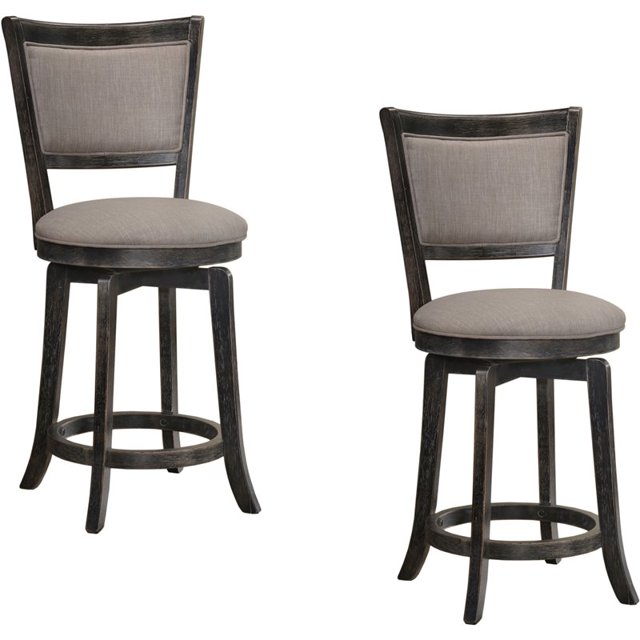 Best Master Furniture Maria 24" Transitional Counter Stool in Gray (Set of 2)