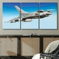 thumbnail image 4 of PixonSign Canvas Print Wall Art Set Fighter Jet in Duotone Blue Sky Airplanes Sky Photography Realism Industrial Scenic Dramatic Multicolor Ultra for Living Room, Bedroom, Office - 16"x24"x3, 4 of 5
