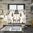 thumbnail image 4 of Yayeee Kitchen Curtains Light Filtering 27"x24" Rod Pocket Short Cafe Window Panel, Beige Christmas Plaid, 4 of 7