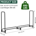 thumbnail image 2 of EastVita 8 FT Outdoor FireWood Rack with Cover,Heavy Duty FireWood Holder & Waterproof Cover,1/2 Cord of FireWood for Fireplace,Patio,Storage Rack,Two Sections, 2 of 7