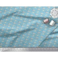 thumbnail image 2 of Soimoi Blue Cotton Voile Fabric Leaves,Floral & Bird Stripe Print Fabric by Yard 42 Inch Wide, 2 of 3