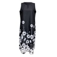 thumbnail image 3 of Fulijie Neck Casual Sleeveless Fashion Plus Women's V Print Long Size Dress Women's Dress Black, 3 of 3