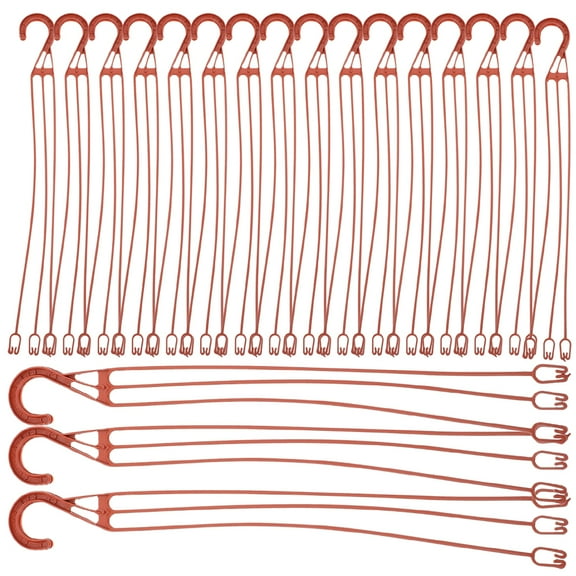 FUEENIRVA Sturdy Red Plastic Plant Hanging Holders, Perfect for Home, 30Pcs