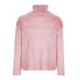 thumbnail image 6 of XFLWAM Turtleneck Sweater Women Oversized Cowl Neck Sweater Cable Knit Long Sleeve Pullover Tops Pink XXL, 6 of 8