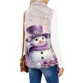 thumbnail image 5 of Wutalume Women's Christmas Printed Fashionable And Warm Fleece Cardigan Vest, Cozy and Festive Layering Piece for Holiday Outfits and Cold Days,Dark Purple XL, 5 of 6
