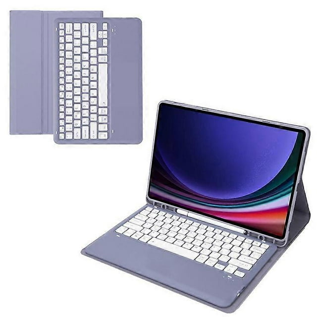 A810B compatible Samsung Galaxy Tab S9 FE+ 12.4" X610 / X616 Detachable Bluetooth Keyboard Case Pencil Slot Tablet Case High quality Gift