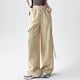 thumbnail image 3 of Pantalones cargo de mujer de cintura media y pierna ancha con bolsillos laterales - Ropa urbana elástica y holgada para viajar - Puños con cordón ajustable en los tobillos, poliéster, para todas la, 3 of 7