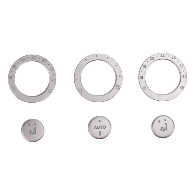 Pegatinas De Perilla De Control De Clima Para Automóvil, Reemplazo De Moldura De Calcomanía Adhesiva De Perilla De Control De CA Plateada Para Freelander 2 L359 2007-2015