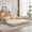 Beige, variant on Compression Sofa Bed, Convertible Floor Sofa with Fixed-Shape Frame, Modular Sectional Loveseat, No Assembly Required, Chenille Fabric for Living Room, Bedroom, Apartment, Black