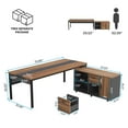 thumbnail image 2 of Tribesigns 70.8" Large Computer Desk with 47" File Cabinet, L Shaped Executive Office Desk Workstation, Walnut & Black, 2 of 9