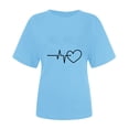 thumbnail image 4 of Diufon Hauts de la Saint-Valentin pour Femmes Tunique Décontractée à Manches Courtes Col Rond Chemisier Imprimé Graphique Mignon Tendance, 4 of 6