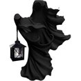 thumbnail image 1 of Estatua de fantasma de Halloween, mensajero del infierno con linterna, luz que busca el fantasma, estatua de bruja de Halloween, linterna de resina, decoración de Halloween, lámpara decorativa interi, 1 of 4