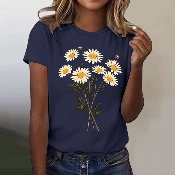 MAIHAN Ladies T Shirts Summer Tops 2026 Spring Trendy Casual Graphic Shirts Womens Summer Tops Lightweight Sweatshirts for Women