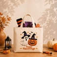 thumbnail image 3 of Halloween Pumpkin Embroidered Canvas Tote Bag, Large Capacity Fall Autumn Harvest Canvas Handbag With Long Handles Shoulder Bag For Halloween Party Shopping Daily Use(Orange11.02-12.6"), 3 of 3