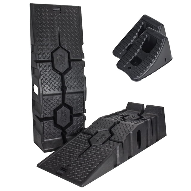 Ramp FloTool RhinoRamp de 16.000 libras de capacidad para GVW con cuñas de rueda
