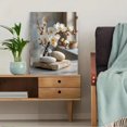 thumbnail image 5 of White Orchid on Spa Stones Canvas Print, Floral Meditation Art, Spa & Relaxation Wall Decor, 5 of 8