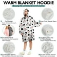 thumbnail image 5 of Wearable Oversized Blanket,White Cow Spot Pattern Wearable Blanket Hoodie for Adults,Cozy Hooded Blankets with Super Pockets,Super Warm Fuzzy Pullover for Women & Men, 5 of 6