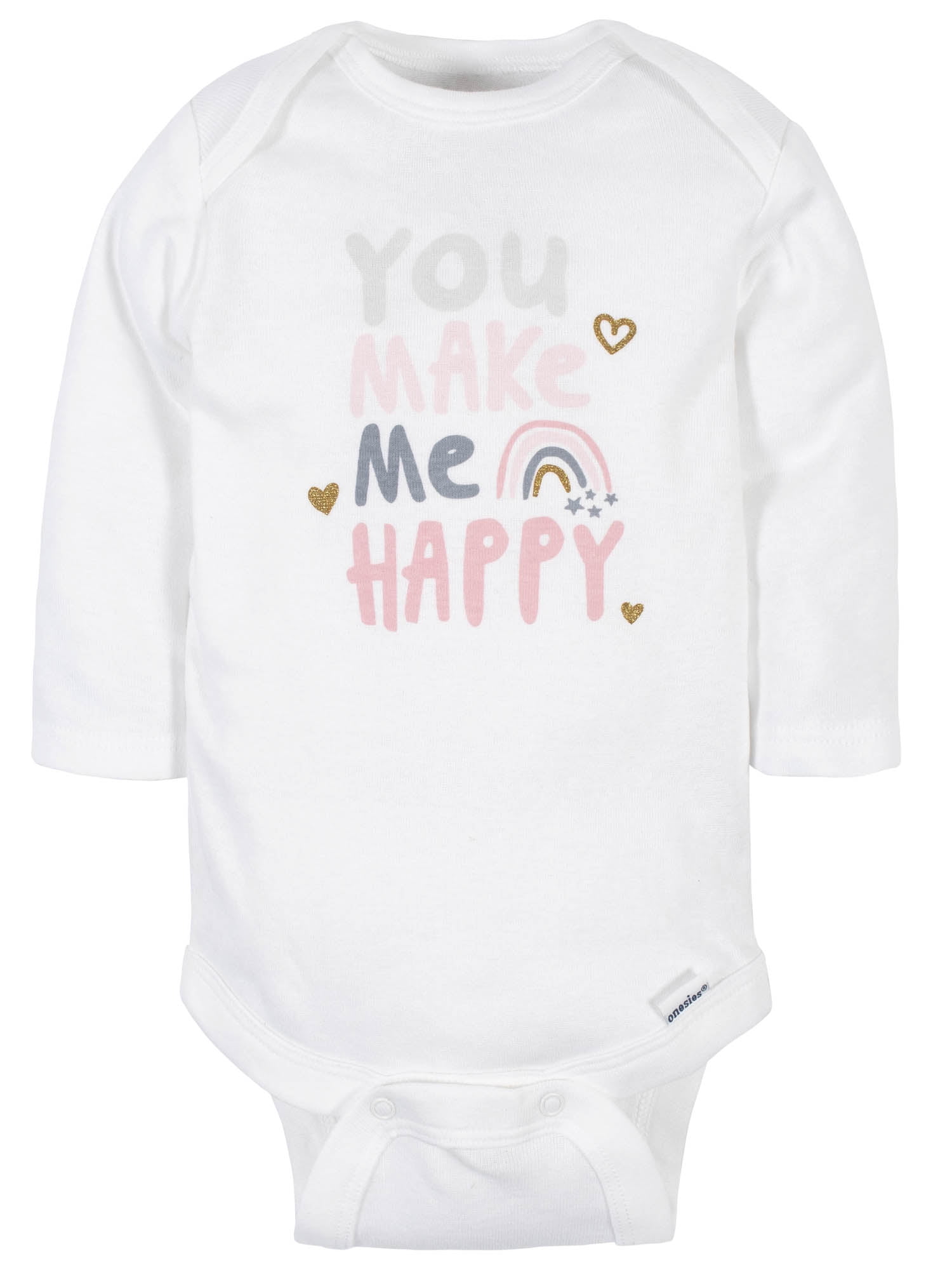 Gerber Baby Girl Long Sleeve Onesies Bodysuits, 6-Pack
