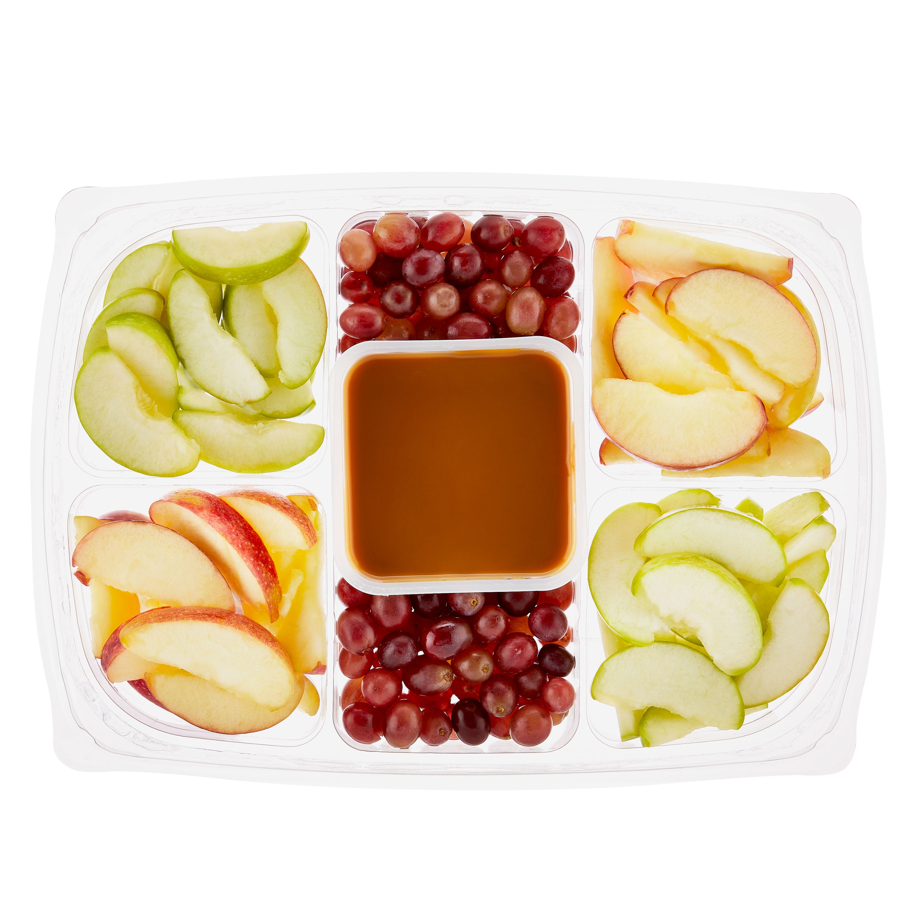 Freshness Guaranteed Apples & Grapes Fruit Tray with Caramel Sauce, 42 oz
