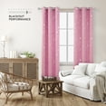 thumbnail image 6 of Deconovo Silver Dots Printed Pattern Blackout Curtains-Grommet Room Darkening Curtains for Kids Room(42W x 63L inch, Baby Pink, 2 Panels), 6 of 7