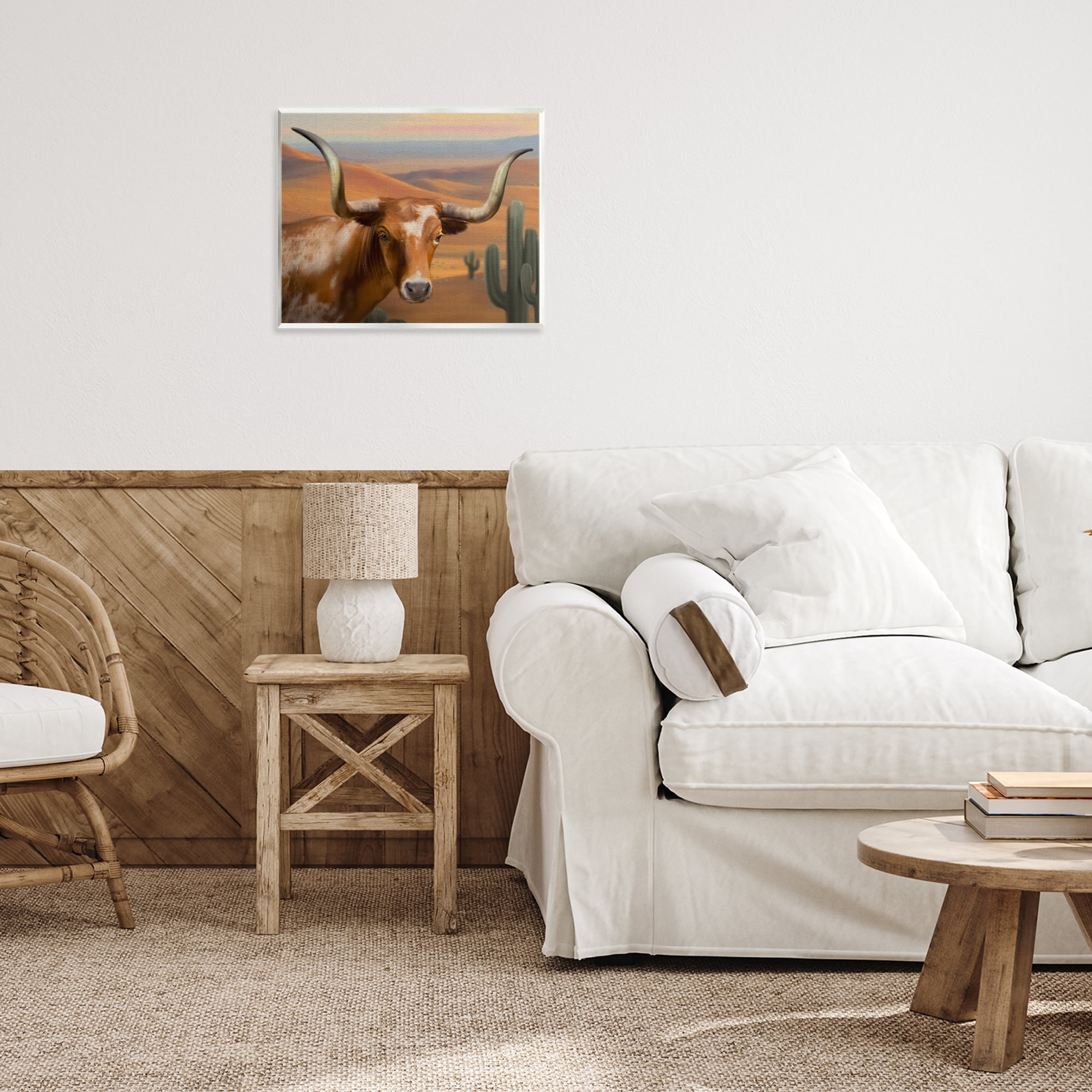 Stupell Industries Longhorn Western Landscape Wall Plaque Art, design by Matthew Piotrowicz