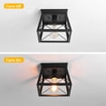 thumbnail image 4 of Garwarm 1-Light Black Flush Mount Ceiling Light for Kitchen Hallway, Industrial Ceiling Lighting, Farmhouse Square Cage Lamp for Dining Room, Living Room, Bulb Not Included, 4 of 14