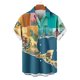 thumbnail image 4 of Mens Casual Manga Corta Botón Abajo Camisas Turndown Cuello Blusa de Impresión, Poliéster Ligero Top de la Moda para el Verano Al Aire Libre Y el Uso Diario, 4 of 6