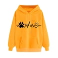 thumbnail image 2 of Blouse for Women Plus Size Hooded Love Printed Off Shoulder Sleeves Long Sleeved Sweatshirt Yellow XXL, 2 of 3