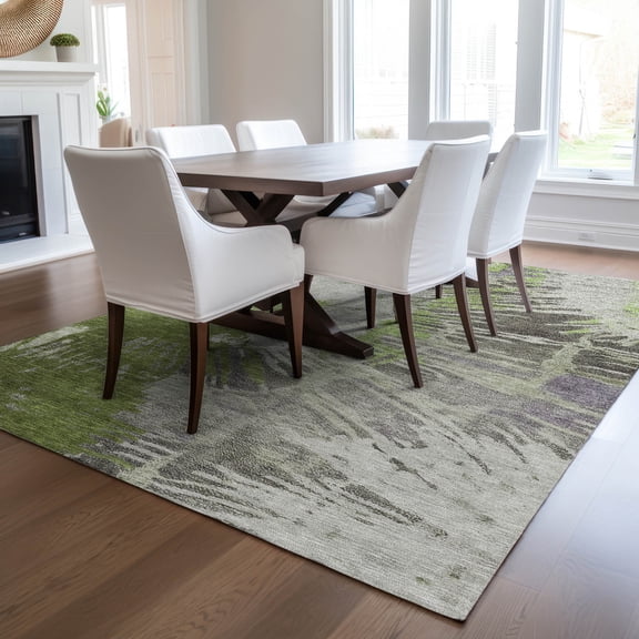 Addison Rugs Chantille Indoor/Outdoor Transitional Modern Olive Washable Rectangle Rug, 3' x 5'