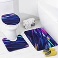 thumbnail image 4 of Geometric Lattice Bathroom Sets with Shower Curtain And Rugs, Incl with 12 Hooks，Toilet Lid Oval Rug, 4 of 8