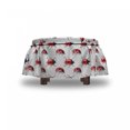 thumbnail image 4 of Watercolor Ottoman Cover, Lady Bug Insect, 2 Piece Slipcover Set with Ruffle Skirt for Square Round Cube Footstool Decorative Home Accent, Standard Size, Vermilion Black White, by Ambesonne, 4 of 5