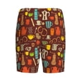 thumbnail image 4 of Picia Retro Coffee Pajama Shorts for Men, Men's Pajama Bottoms, Sleepwear,Short Pajama Pants-Small, 4 of 9